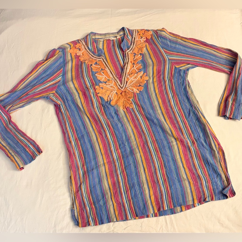 Soft Surroundings Multicolor embroidered and beaded colorful Top